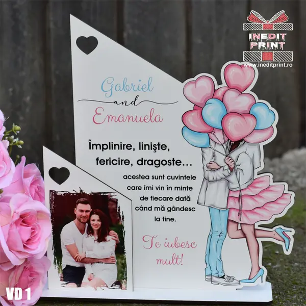 Rama foto personalizata Balloons VD1 Plexiglass alb