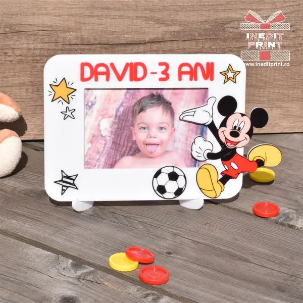 Rama foto personalizata Mickey Mouse RFP2 Plexiglass alb