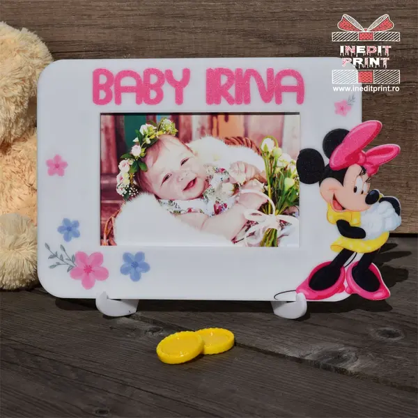 Rama foto personalizata Minnie Mouse RFP1 Plexiglass alb