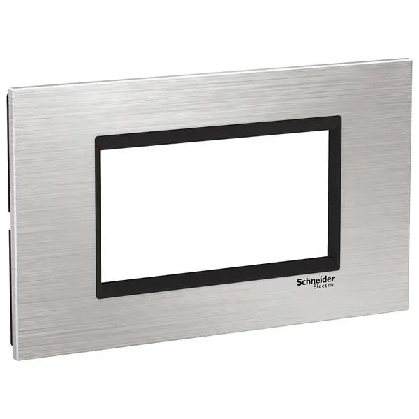 Rama inox 4 module Schneider Easy Styl LMR7664031, argintiu/negru