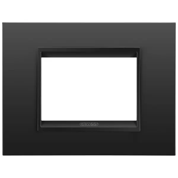 Rama ornament 3 module Gewiss Chorus Lux GW16203XM, negru satinat monocrom