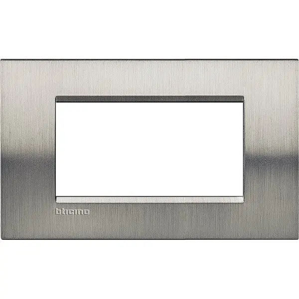 Rama ornament 4 module Bticino Living Light LNA4804ACS, otel lucios