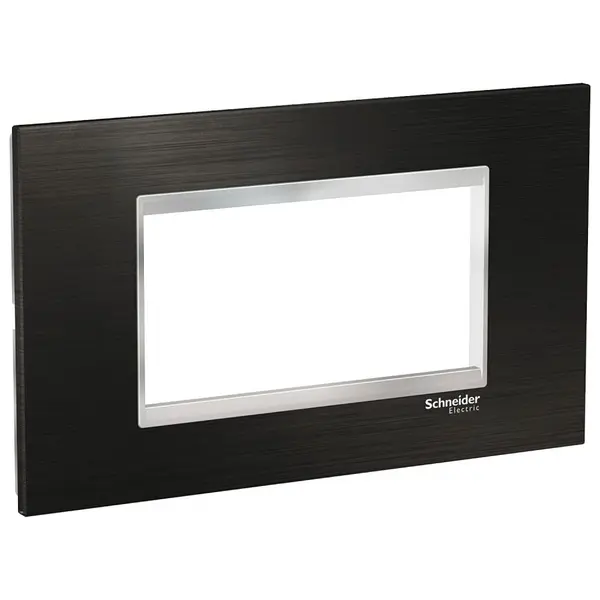 Rama ornament 4 module inox Schneider Easy Styl LMR7734038, negru/crom