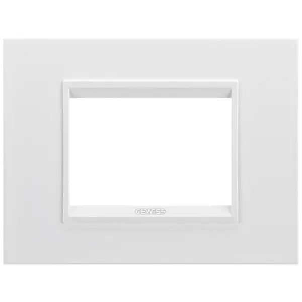 Rama ornament metal 3 module Gewiss Chorus Lux GW16203XW, alb satinat monocrom