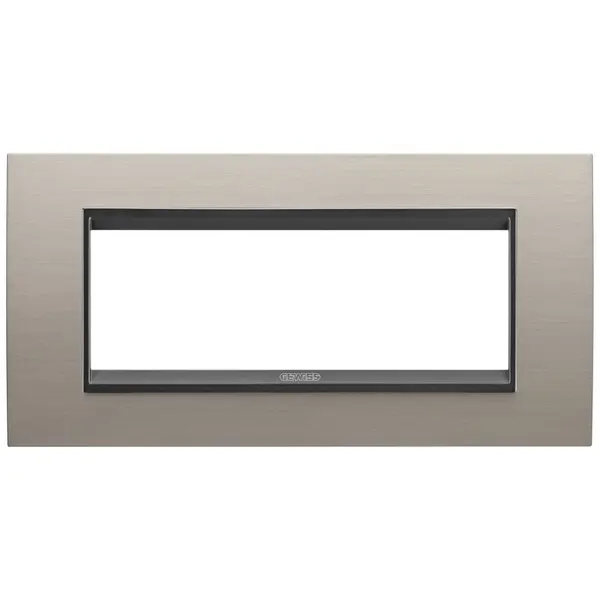 Rama ornament metal 6 module Gewiss Chorus Lux GW16206WS, aluminiu lavy