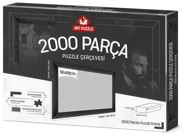 Rama pentru puzzle Art Puzzle - Neagră, pentru 2000 piese