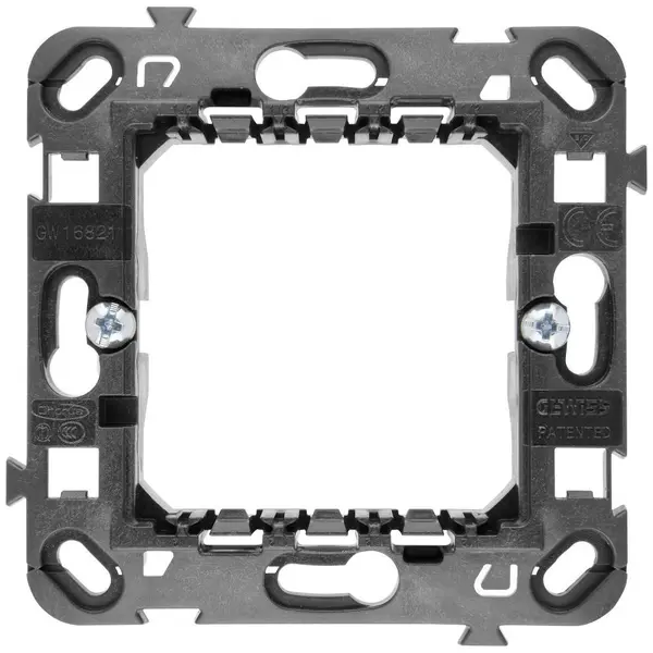 Rama suport 2 module cu gheare Gewiss Chorus GW16821, alb, negru, titan