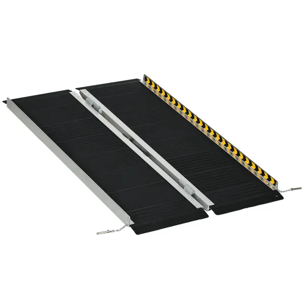 Rampă HOMCOM pentru Scaune cu Rotile, Pliabilă, din Aluminiu, Suportă 272KG, 122Lx73l cm | Aosom Romania