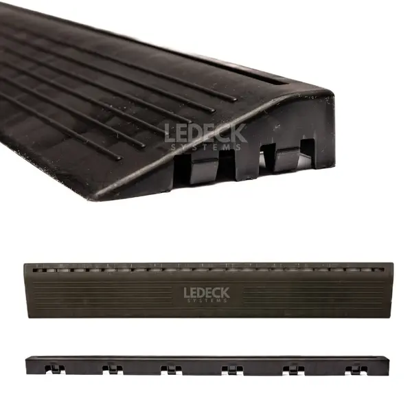 Rampa laterala cu prindere interioara (tata) - Pardoseala Modulara Plastic PP - Negru