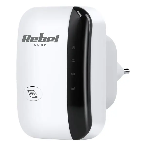 Range extender repetear Rebel 300Mbps, pana la 10 utilizatori, 2,4 GHz, 2 antene integrate, 100m raza de actiune wireles - KOM1030