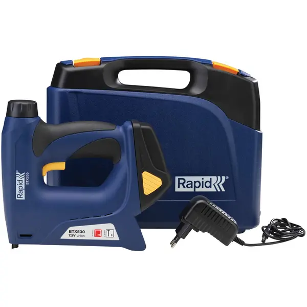 RAPID Rapid 5000128, Capsator/ciocan electric cu acumulator BTX530, functional cu capse No.53 si cuie No.8, + geanta