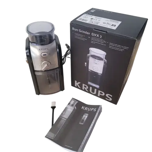 Rasnita de cafea electrica Krups GVX242, 17 setari macinare, 100W, 200g, Negru