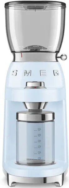 Râșniță de cafea Smeg - CGF11PBEU 50's Style, 150W, 350 g, albastră