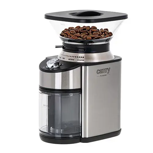 Rasnita electrica de cafea Camry CR 4443, otel, 200 W, 16 setari, 230 grame (Argintiu/Negru)