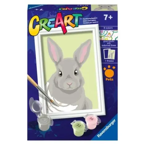 Ravensburger - CreArt pictura pe numere pentru copii iepuras gri