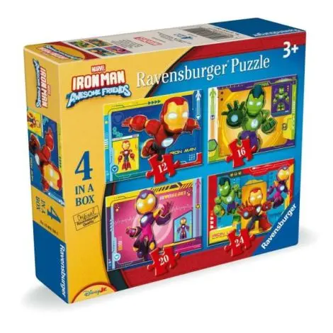 Ravensburger - Puzzle Iron Man si prietenii 4 buc in cutie 12 16 20 24 piese