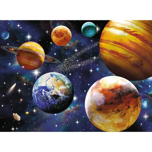 Ravensburger Puzzle Ravensburger Cosmos, 100 piese XXL, tematica Spatiu, educativ pentru copii, 49 x 36 cm