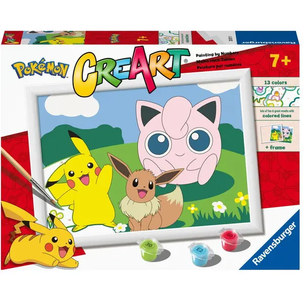 Ravensburger Set de pictura Ravensburger CreArt coloring book for kids Pokemon, 13 x 18 cm, Vopsele acrilice