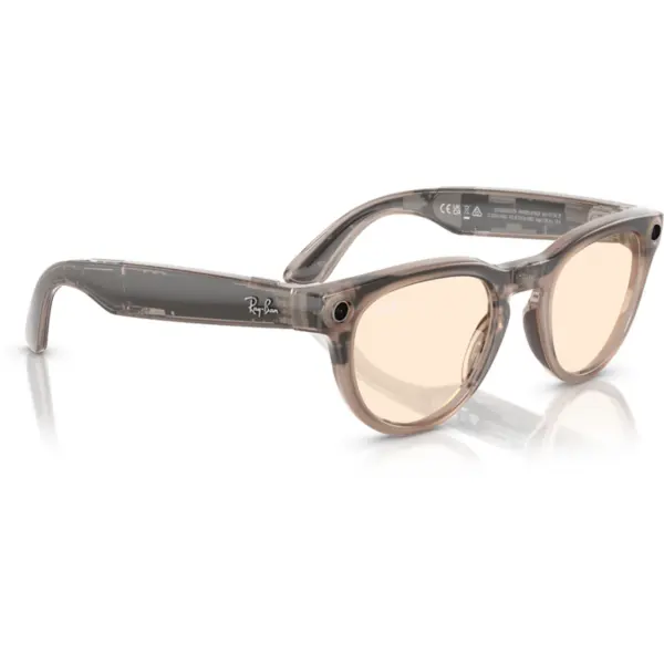 Ray-Ban Ochelari Smart Ray-Ban Meta Headliner, Marime M, Negru, 32 GB stocare, Camera Foto 12mp, 5 microfoane, difuzoare, Wifi 6, Meta AI, Standard, Saffron-Yellow Transitions, Bej-Lucios