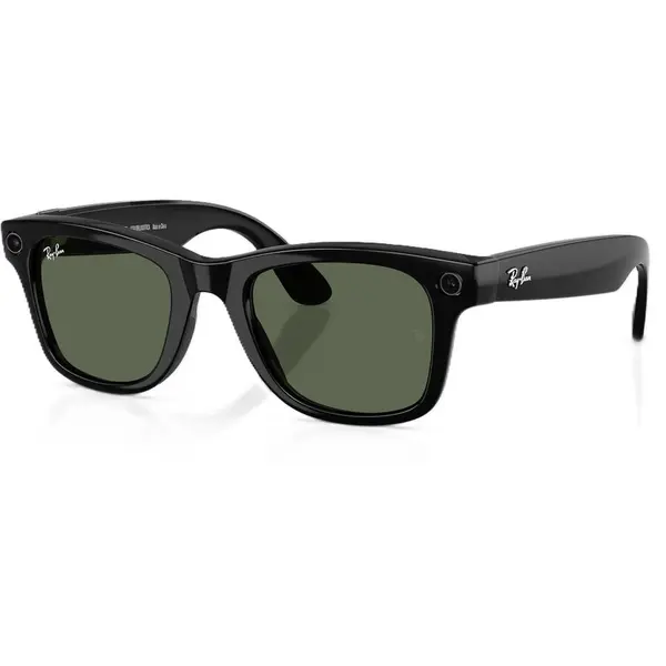 Ray-Ban Ochelari Smart Ray-Ban META Wayfarer Gen 2 RW4012 601/71, marime L (53-22), Wi-Fi 6, Bluetooth, Aparat foto cu filmare, Asistent vocal, 32GB Flash, Lentile G-15 Verzi, Negru Lucios