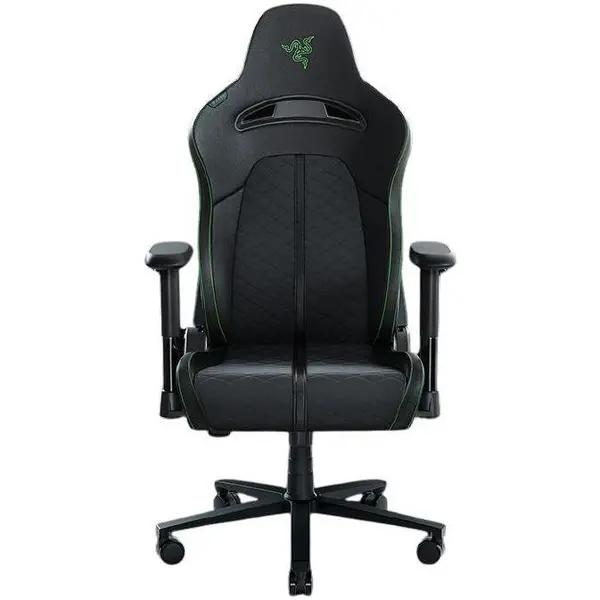 Razer Scaun de gaming Razer Enki X, pentru birou, cu suport lombar integrat, capacitate maxima de greutate 136 kg, Negru-Verde