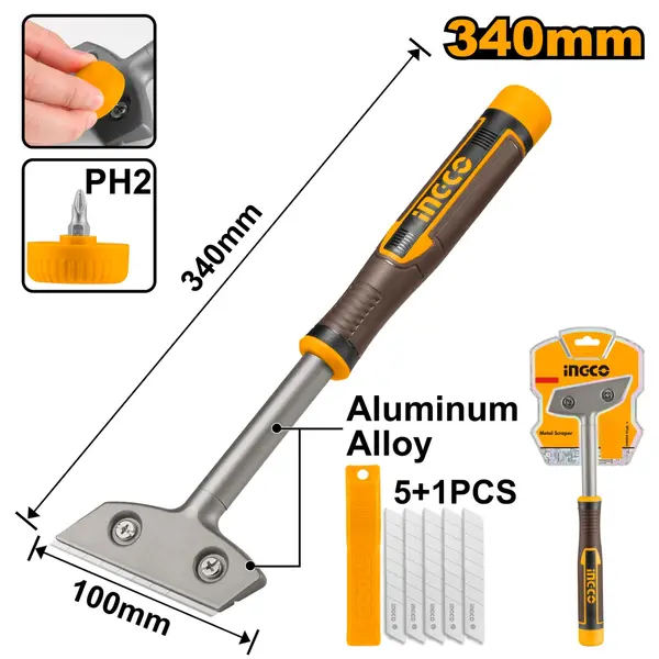 Razuitor (Spaclu cu Lama) cu Maner de Aluminiu Cauciucat 100x340mm
