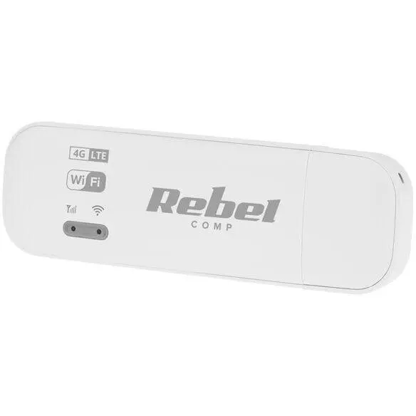 Rebel Modem Rebel RB-0700, 4G LTE, WIFI 4, 2.4GHz - 300 Mbps, Slot cartela SIM, USB, Alb