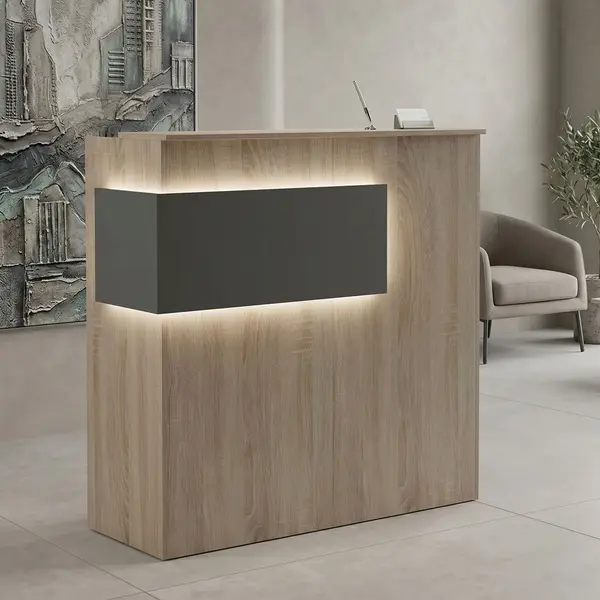 Receptie birou, Optima, Gri, 40x110x110 cm