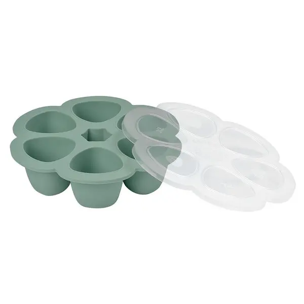 Recipient ermetic silicon multiportii 6x150 ml Beaba Sage Green