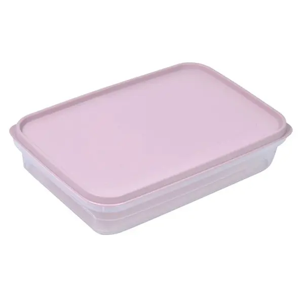 Recipient pentru alimente cu capac,plastic,roz,2100 ml