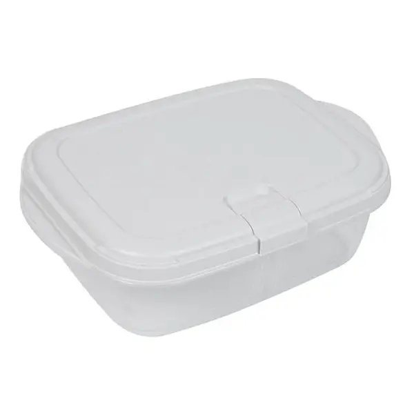 Recipient pentru alimente cu capac push up si clip,plastic,gri,1100 ml