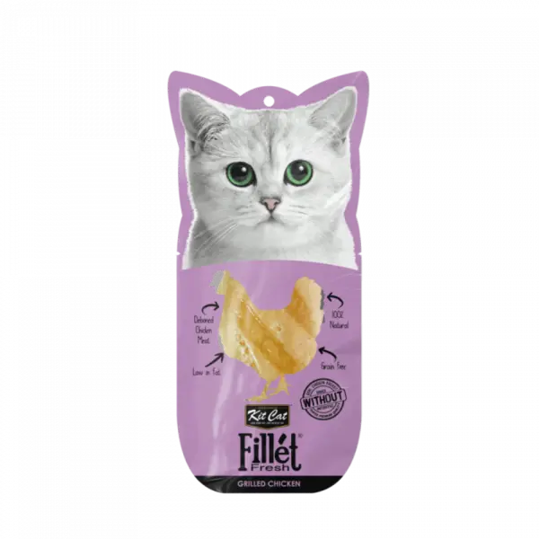 Recompense lichide pentru pisici Kit Cat Fillet Fresh, pui la gril, 30g