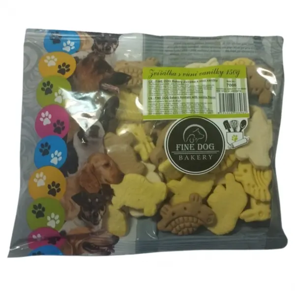 Recompense pentru caini Fine Dog, mix animale cu vanilie, 150g