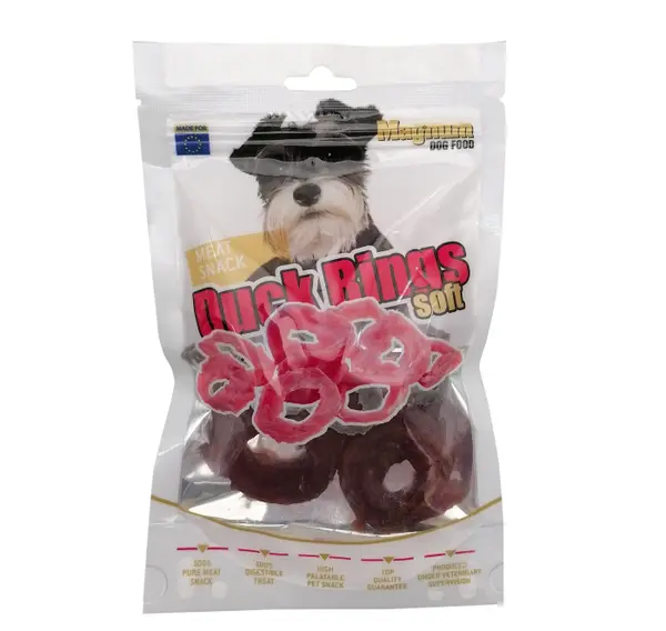 Recompense pentru caini Magnum, inele de rata, 80g
