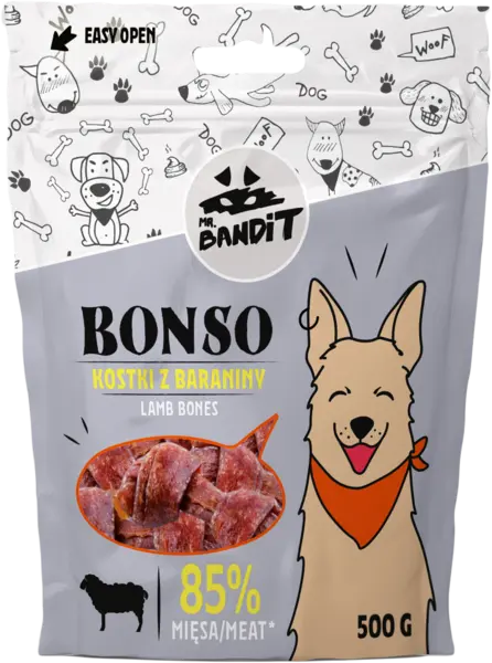 Recompense pentru caini Mr. Bandit BONSO, oase de miel, 500g