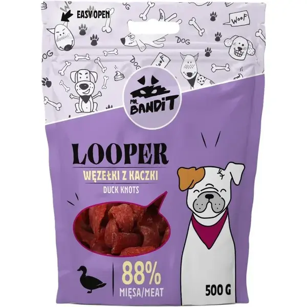 Recompense pentru caini Mr. Bandit Looper Kntos cu rata 500 gr