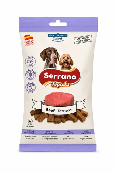 Recompense pentru caini Serrano Snacks cu vita 100 gr
