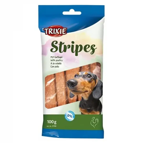 Recompense pentru caini Stripes cu pui 10 buc 100 gr