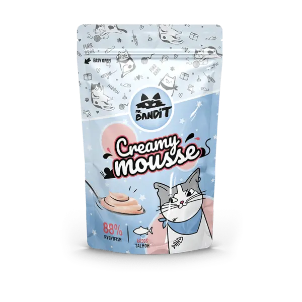 Recompense pentru pisici Mr. Bandit CAT Creamy Mousse, somon, 60 g