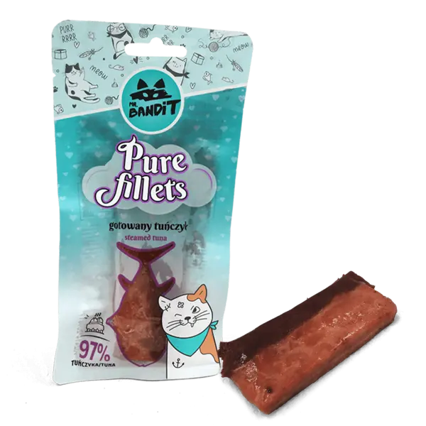 Recompense pentru pisici Mr. Bandit CAT Pure Fillets, ton la abur, 30 g