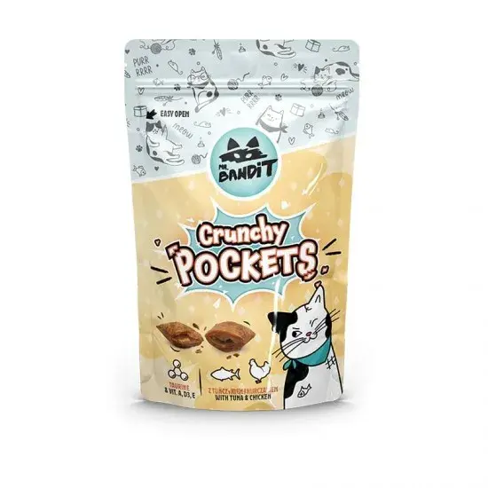 Recompense pentru pisici Mr. Bandit Crunch Pockets cu ton pui 40 gr