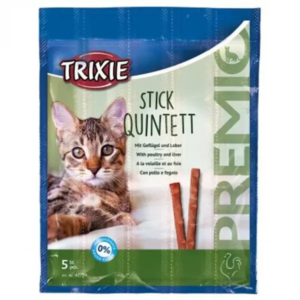 Recompense pentru pisici Premio Quadro-Sticks cu pui 5 buc x 5 gr