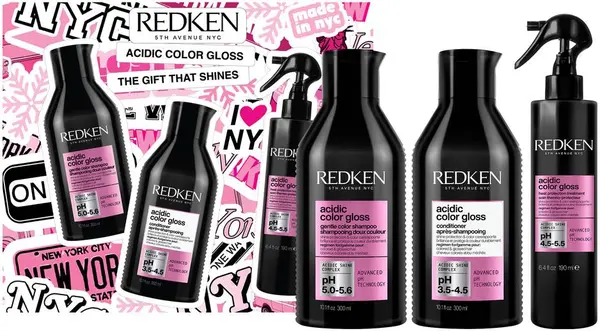 Redken Acidic Color Gloss Set - Șampon, Balsam și Spray de îngrijire, 2 х 300 + 190 ml