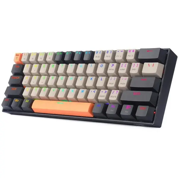 Redragon Tastatura Bluetooth si cu fir gaming mecanica Redragon Draconic Pro, iluminare RGB, Multicolor