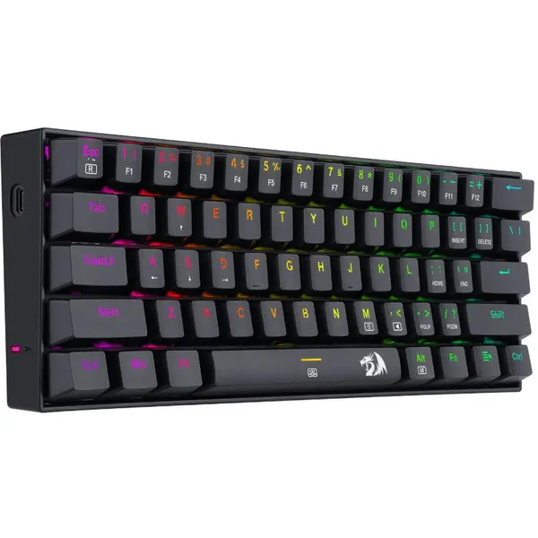 Redragon Tastatura Gaming Mecanica Redragon Dragonborn, Iluminare RGB, Switch-uri Rosii, Negru