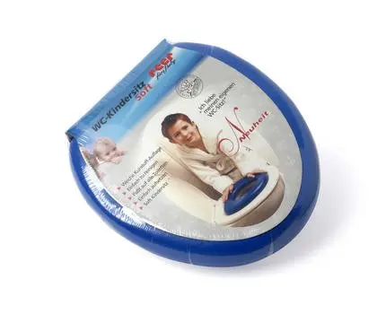 Reductor scaun toaleta pentru copii, buretat, ergonomic, portabil, 28 x 29 cm, Reer albastru