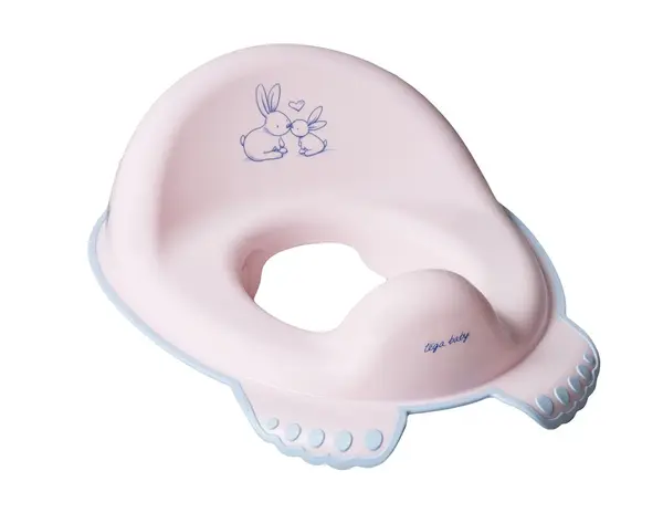 Reductor toaleta anti-derapant Little Bunnies roz