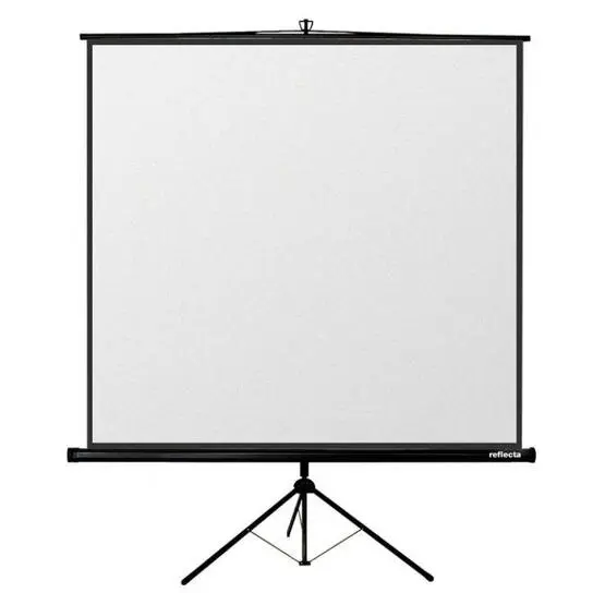 REFLECTA Ecran proiectie CrystalLine 87652, cu trepied, 1:1, 200 x 200 cm, carcasa metalica neagra, rotatie 360 gr, ajustare pe inaltime