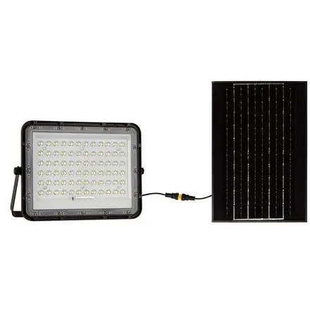 Reflector cu incarcare solara 15W 1200LM 6400K - negru V-TAC SKU-7825