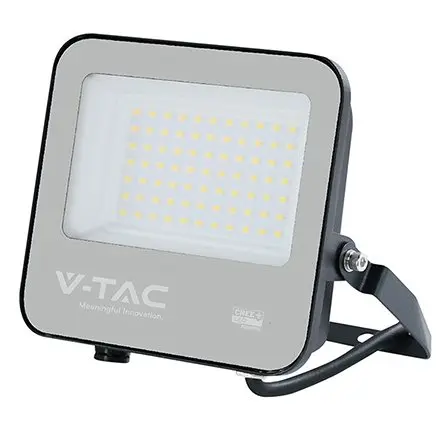 Reflector LED 50W 135LM/W 6500K IP65 cablu 1M cip CREE - NEGRU/GRI V-TAC SKU-232176